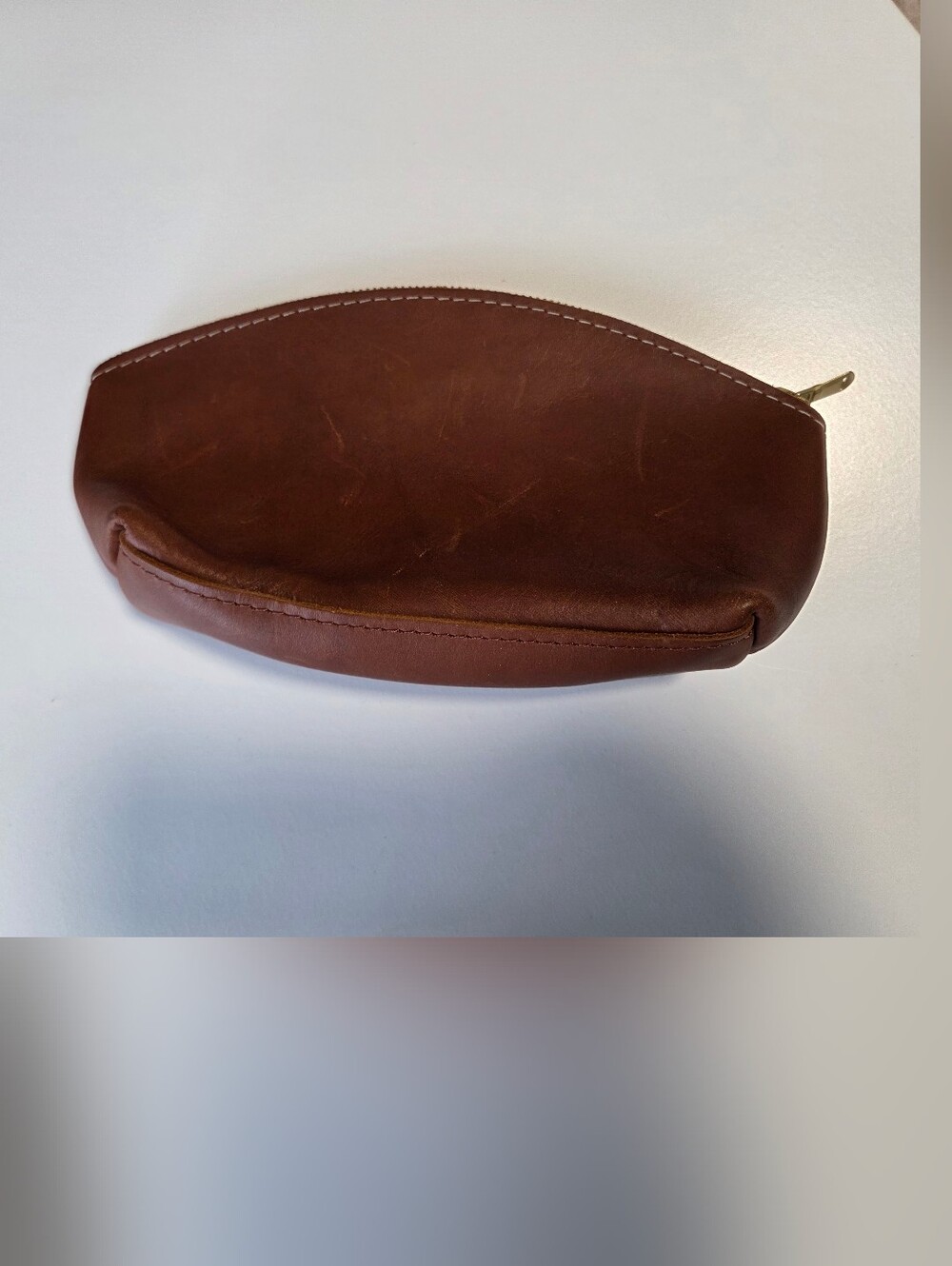 Portland Leather Honey Zip Pouch Large